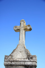 Cross ornament at a French cemetary