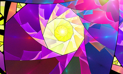 violet fractal background illustration colorful on black backgro