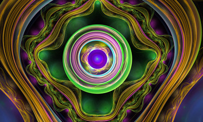 Fototapeta na wymiar colorful fractal circles ornament illustration