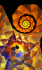 Orange spiral abstract background