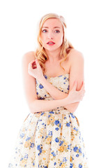 Young woman shivering