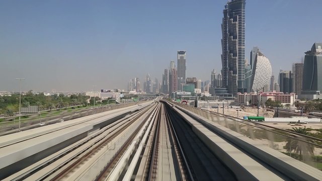 DUBAI, UAE - NOVEMBER 14 - Dubai Metro on November 14, 2015 