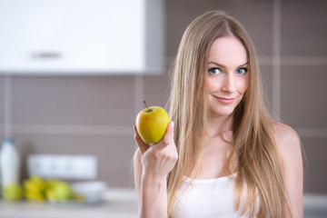 Woman with apple