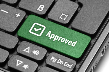 Approved. Green hot key on computer keyboard.