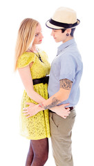 Lesbian couple romancing