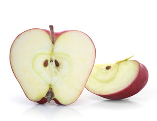 Red apple on white background