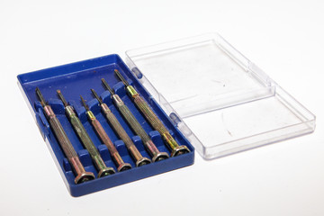 Mini screwdriver tool in box