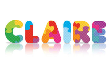 Vector CLAIRE written with alphabet puzzle