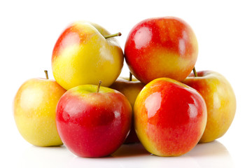  apples over white background