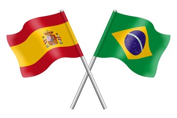 Banderas: españa y Brasil