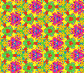 Seamless pattern composed of bright color abstract elements