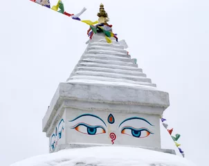 Poster Buddhist stupa in Khunde, Everest region, Nepal © Belikova Oksana