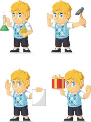 Blonde Rich Boy Customizable Mascot 6