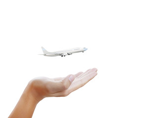 Airplane model in hand