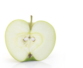 green apple on white background