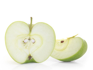 green apple on white background