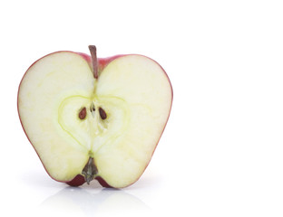 Red apple on white background