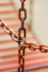 Rusty metal chains