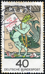 stamp printed in German  shows Simplicissimus Teutsch