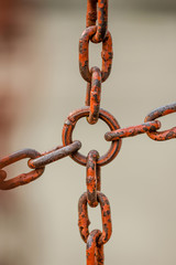 Rusty metal chains
