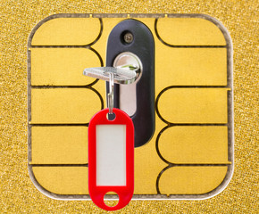 concept puce électronique de carte de crédit sécurisée