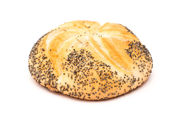Kaiser Roll With Poppy Seeds Isolated