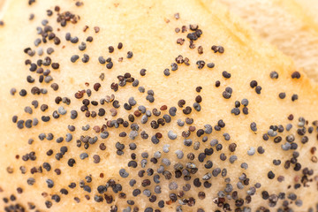 White Bread With Poppy Seeds Closeup