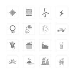 Eco energy icon set.