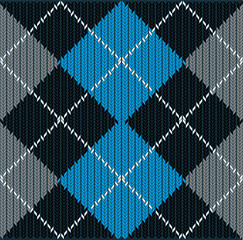 Vector Seamless Argyle Sweater Background, Detailed - 64609542