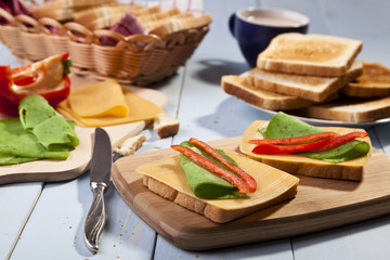 Breakfast with a toasted bread