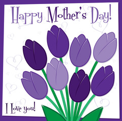 Mother's Day tulip card in vector format.