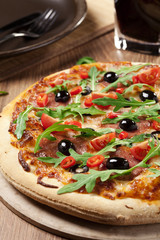 Pizza peperoni on plate