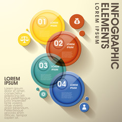 abstract glossy circle label infographic elements