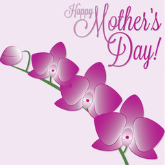 Orchid Mother's Day card in vector format.
