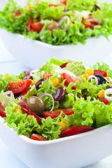 Fresh Mexican salad with olives and red beans