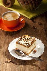cheesecake with nuts on plate