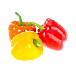 Colored Fresh Sweet Pepper Isolated on White Background