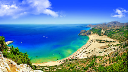 scenic Greek beaches - Tsambica bay, panorama