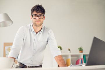 Wearing glasses