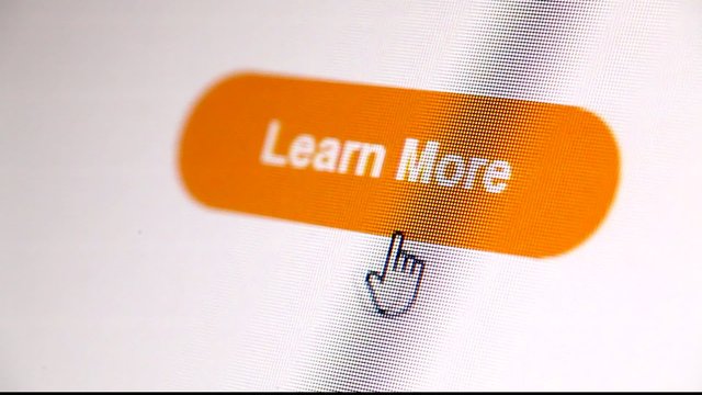 Close up of a web icon on LED screen