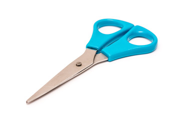 Blue Scissors Isolated On White