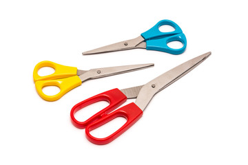 Colorful Scissors Isolated On White