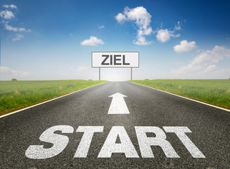 Straße mit Start - Ziel