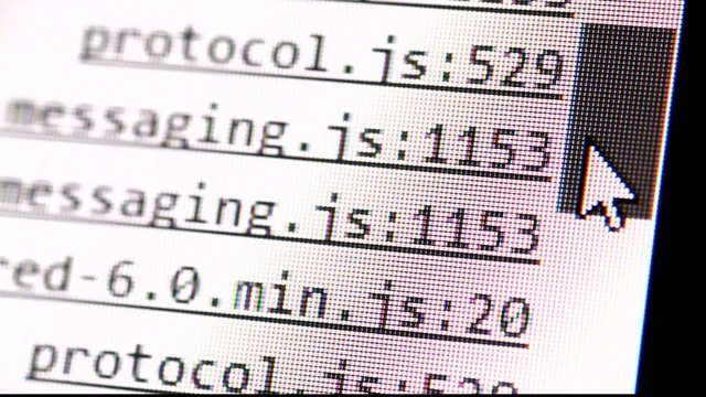 Close up of HTML Codes on LED Screen