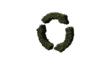 Recycling symbol made of leaves
