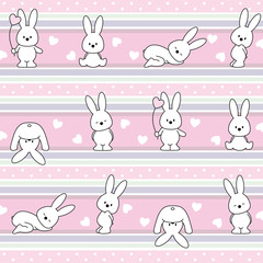 seamless vector baby. pattern with rabbit