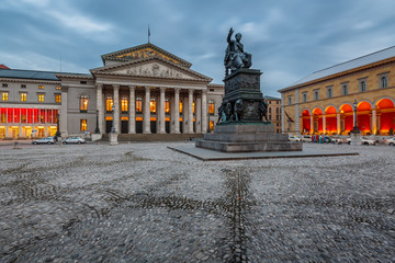 The National Theatre of Munich, Located at Max-Joseph-Platz Squa - obrazy, fototapety, plakaty