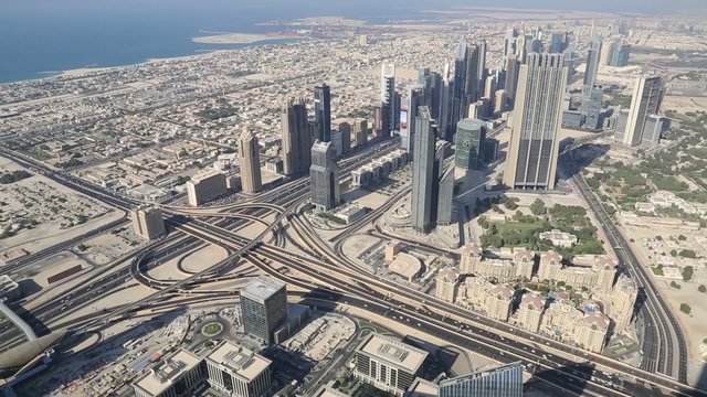 DUBAI, UAE - NOVEMBER 13: Aerial view of Downtown Dubai 