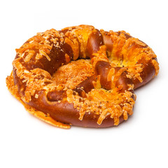 Cheese coated pretzel