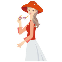 女性　UV　日差し